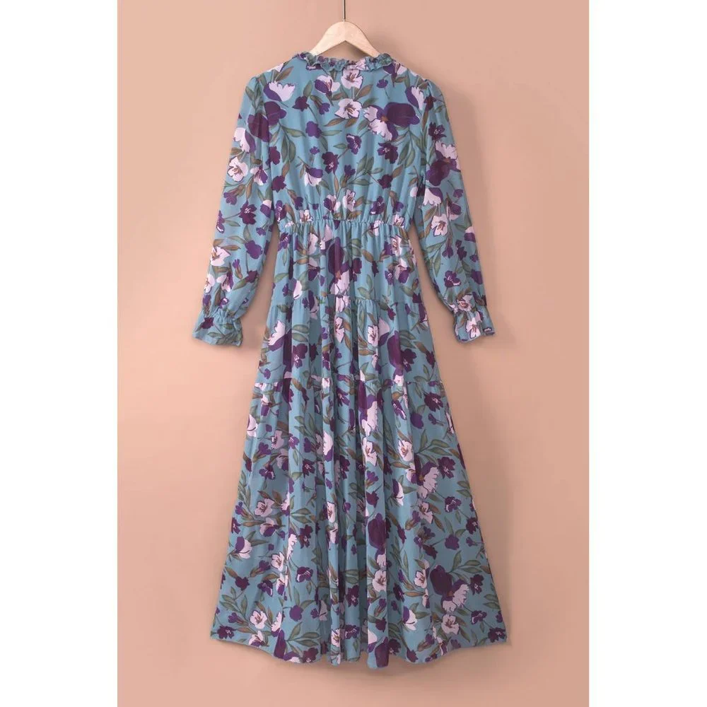 Wild Lotus Ruffle Tiered Maxi Dress - Picture 9 of 16